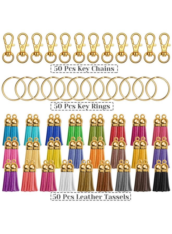 anezus خيوط للت crafts Anezus 100 قطعة مجموعة خيوط مفاتيح تشمل 50 قطعة خيوط و25 قطعة مشبك جراد البحر ومفاتيح 25 قطعة وخواتم مفاتيح بالجملة لمفاتيح أكريليك فارغة وفن فيلم Shrinky (ذهبي) - Image 2