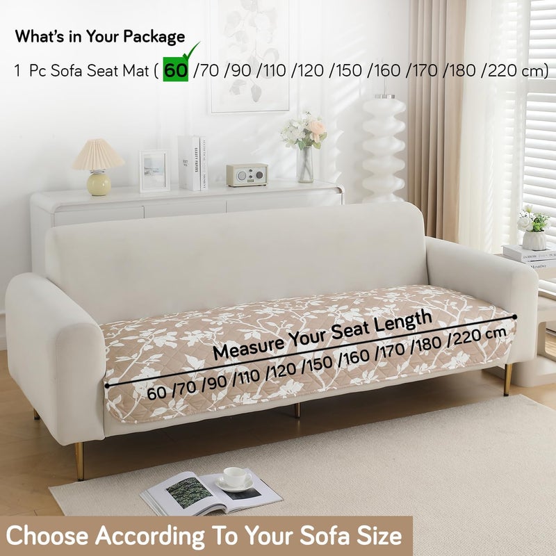 هوكيبو حصائر أريكة مبطنة مقاومة للماء + طاردة للماء من | اصنع طقم غطاء الأريكة الخاص بك | طول 60 سم - زهور ظل بني بوف (AR-5241-C7) - Image 5