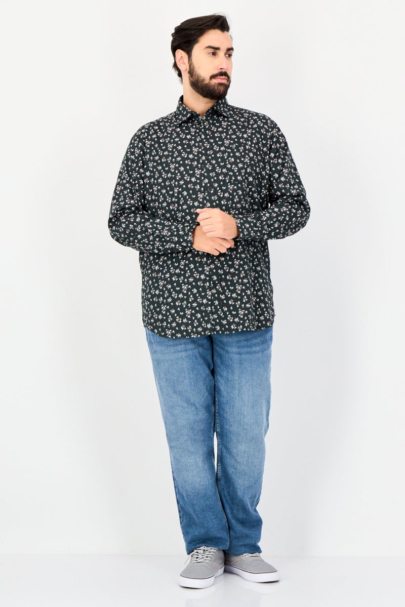 Kenneth Cole Men Slim Fit Floral Print Long Sleeves Casual Shirt, Multicolor  - Image 4