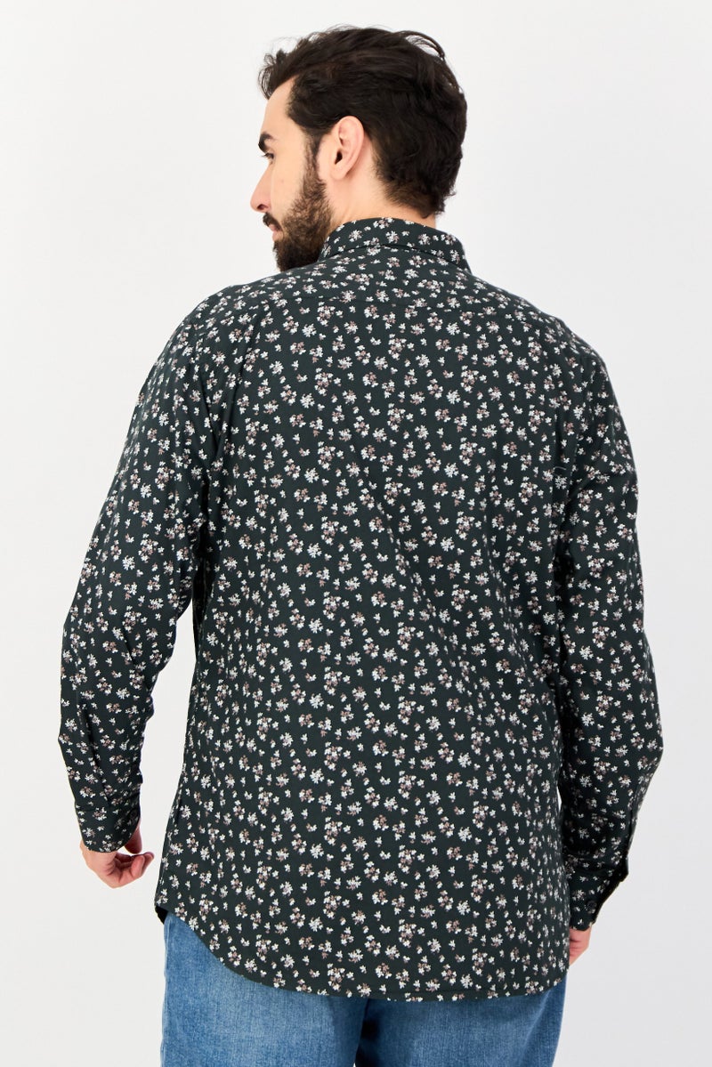 Kenneth Cole Men Slim Fit Floral Print Long Sleeves Casual Shirt, Multicolor  - Image 3