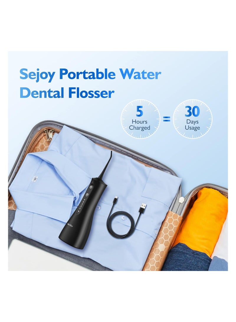 SEJOY Water Dental flosser for Teeth Cleaning, Cordless Portable Oral Irrigator Rechargeable, 5 Modes-5 Tips, IPX7 Waterproof Powerful Water Teeth Cleaner for Home Travel - Image 2