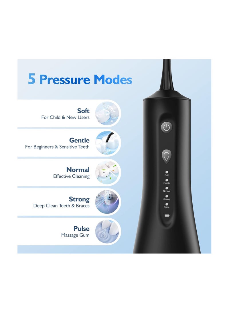 SEJOY Water Dental flosser for Teeth Cleaning, Cordless Portable Oral Irrigator Rechargeable, 5 Modes-5 Tips, IPX7 Waterproof Powerful Water Teeth Cleaner for Home Travel - Image 5