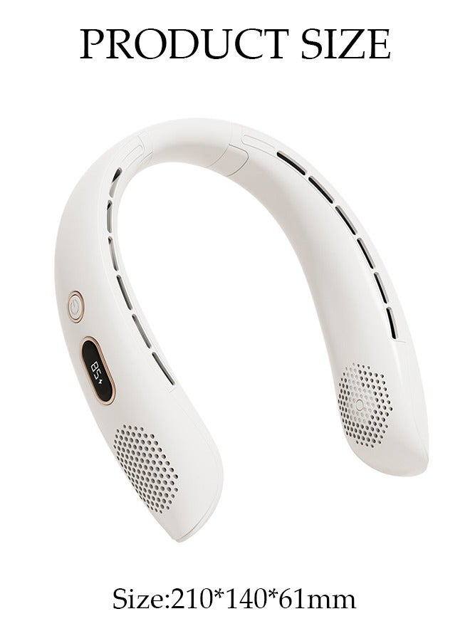 DUNISO Portable Neck Fan, Hands Free Bladeless Neck Fan WIth LED Display, 3 Speeds Adjustable USB Rechargeable Battery Powered Personal Neck Fan for Office, Travel, Sports, Household, Outdoor - Image 4