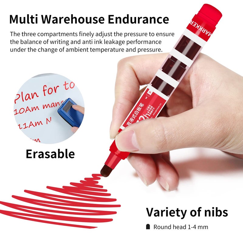 Vitoler Dry Erase Markers,4 Assorted Colors Whiteboard Markers,Long Lasting Low Odor White Board Markers for School Office and Home - Image 4