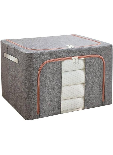 Clothes Storage Box [66L], Large Capacity Clothes Organizer, Foldable Closet Organizers With Strong Handles, Stackable Clothes Storage Bags, Dustproof Boxes For Blanket Pants Shirt Books Toys