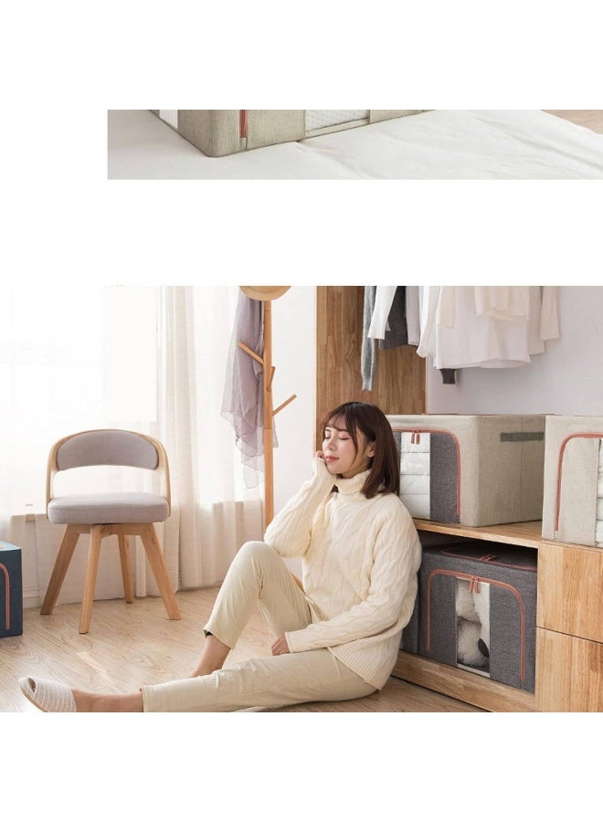 MOMENT Clothes Storage Box [66L], Large Capacity Clothes Organizer, Foldable Closet Organizers With Strong Handles, Stackable Clothes Storage Bags, Dustproof Boxes For Blanket Pants Shirt Books Toys - Image 4