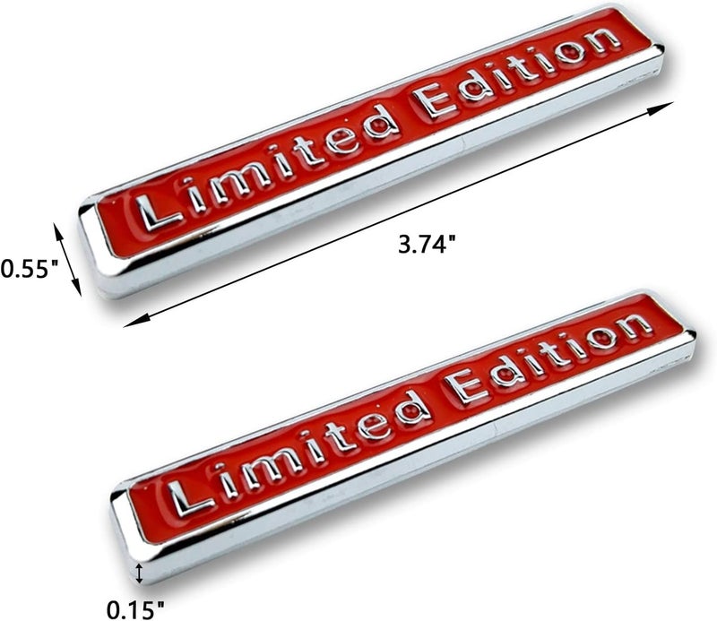 AutoBizarre 3D Raised Large Limited Edition Metal Monogram Emblem Badge Sticker for All Cars & Bikes (Silver Red) - Image 2