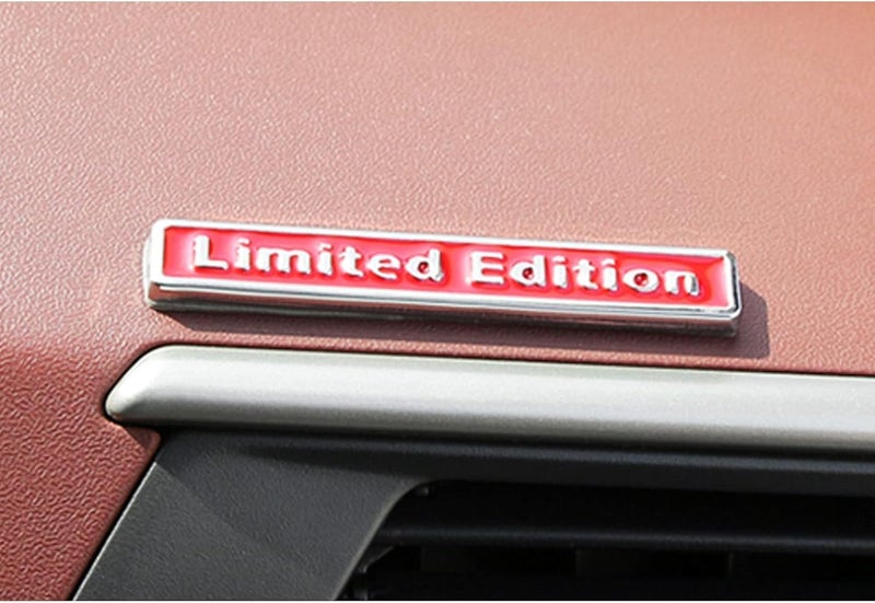 AutoBizarre 3D Raised Large Limited Edition Metal Monogram Emblem Badge Sticker for All Cars & Bikes (Silver Red) - Image 5