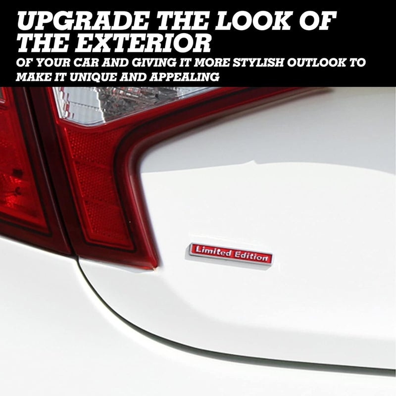 AutoBizarre 3D Raised Large Limited Edition Metal Monogram Emblem Badge Sticker for All Cars & Bikes (Silver Red) - Image 4