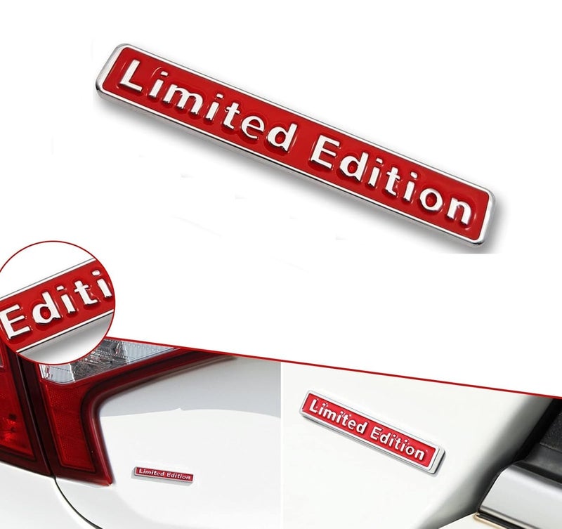 AutoBizarre 3D Raised Large Limited Edition Metal Monogram Emblem Badge Sticker for All Cars & Bikes (Silver Red) - Image 3