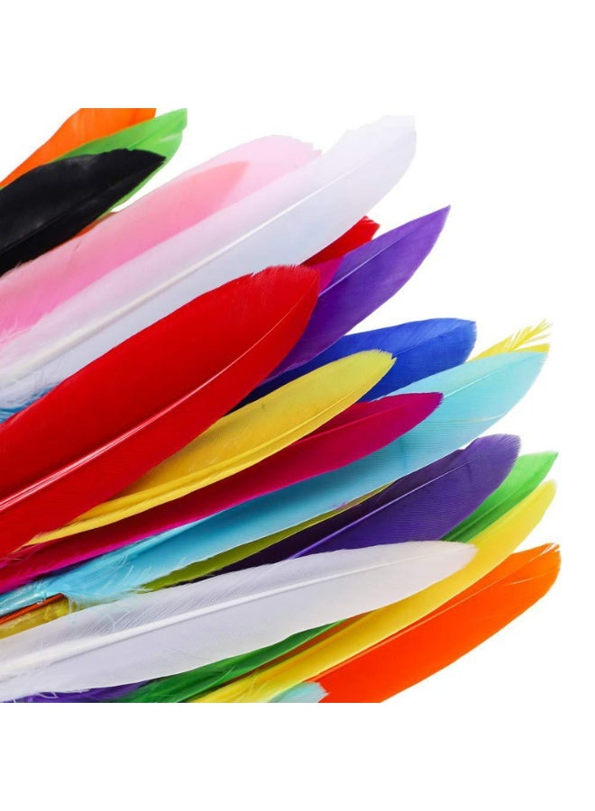Mixed Color DIY Feather Colorful Small Straight Knife Goose Feather Clothing Craft Decoration Feather 240 Piece Set Handmade Materials - Image 5