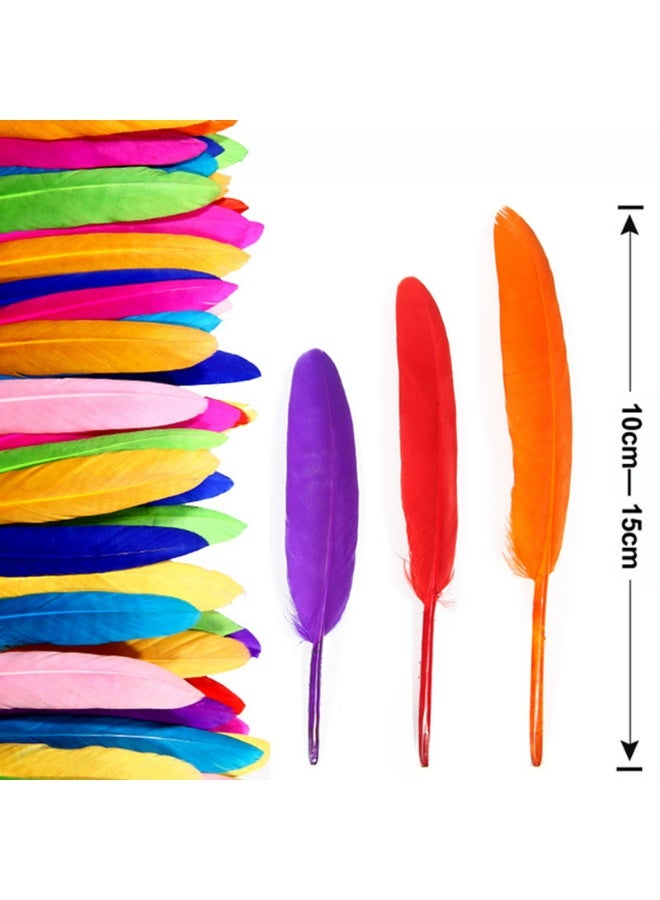 Mixed Color DIY Feather Colorful Small Straight Knife Goose Feather Clothing Craft Decoration Feather 240 Piece Set Handmade Materials - Image 2