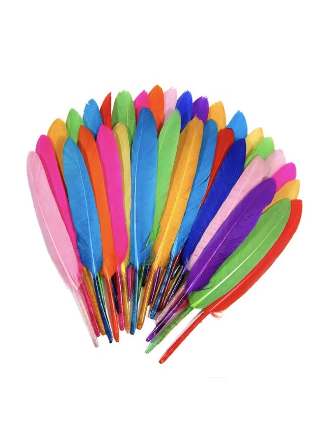 Mixed Color DIY Feather Colorful Small Straight Knife Goose Feather Clothing Craft Decoration Feather 240 Piece Set Handmade Materials - Image 4