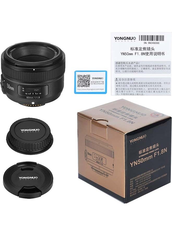 YONGNUO YONGNUO YN50mm F1.8N Standard Prime Lens, Large Aperture Auto Manual Focus AF MF for Nikon DSLR Cameras  - Image 2