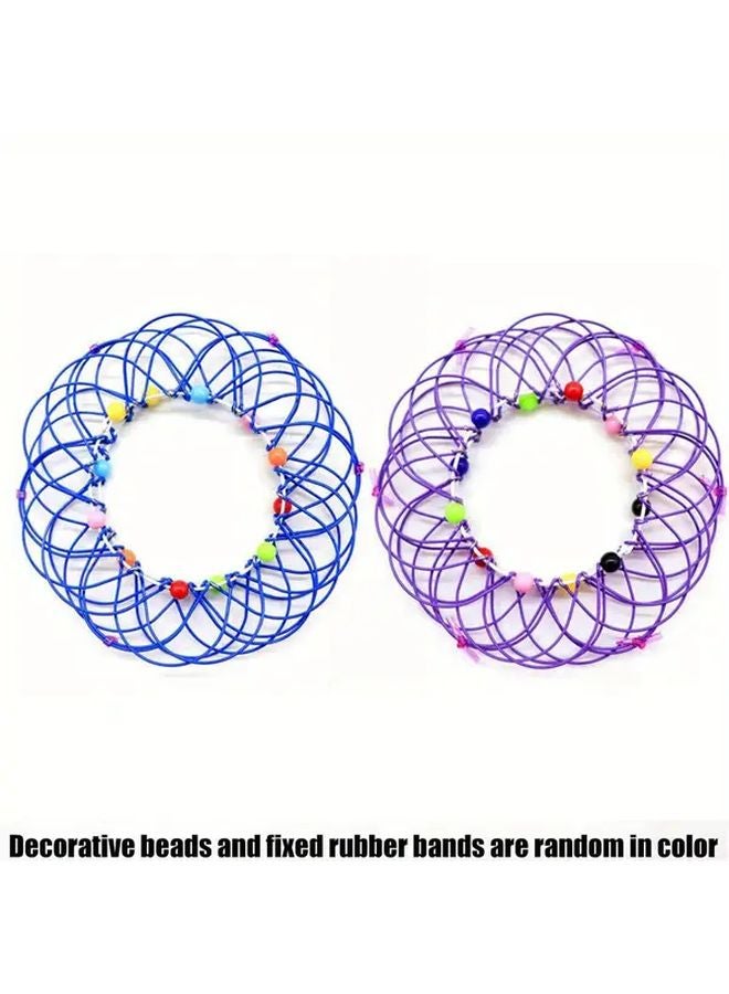 Purple Blue Magic Flower Basket Toy Flexible Iron Wire Design Handmade Loops - Image 1