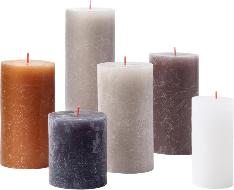 BOLSIUS Rustic Candle Gift Set - New Neutrals - Box of 6 Candles - Non Scented - Image 1