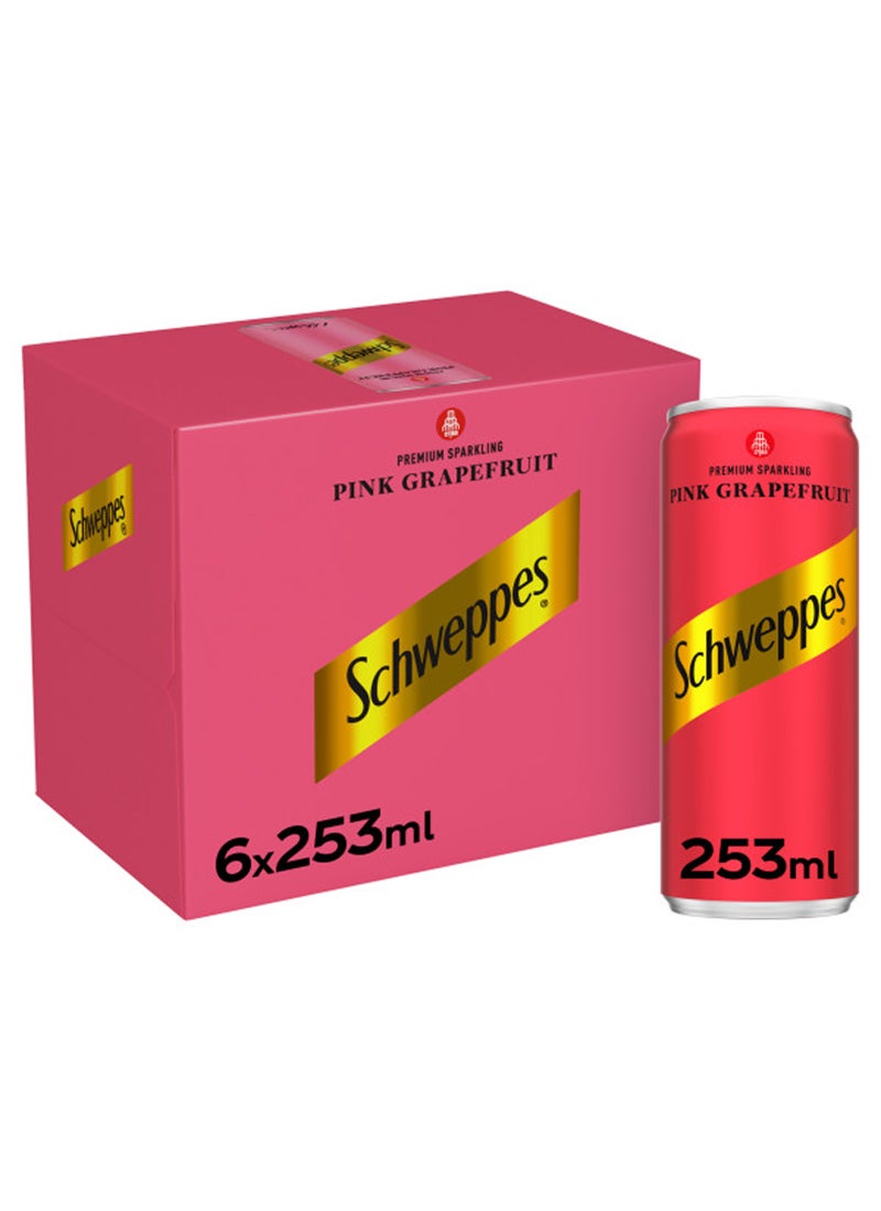 Schweppes Pink Grapefruit Soda 6 x 253ml - Image 1