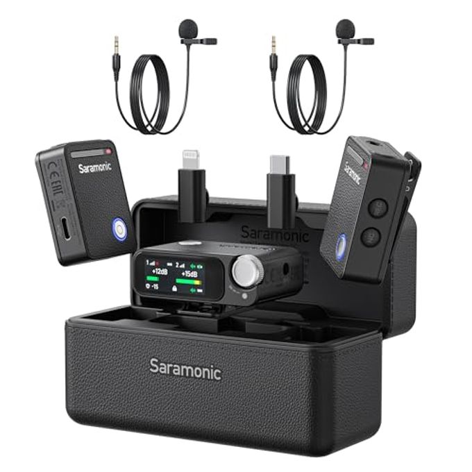 Saramonic Ultra | Wireless Lavalier Microphone, 32-Bit Float Recording, Timecode Sync, Noise Cancellation, Ipx5 Water Resistance, 984 Range, 130Db Spl, For Iphone, Android, Camera (Ultra03) - Image 1