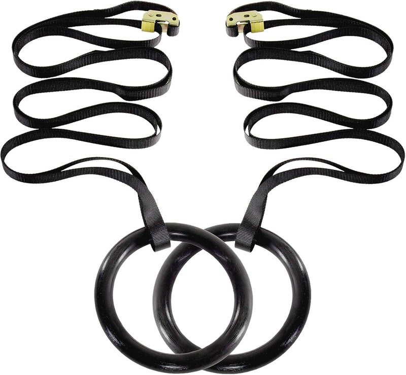 ProsourceFit Fitness Gymnastics Rings with Adjustable Straps for Total Body Conditioning - Image 3