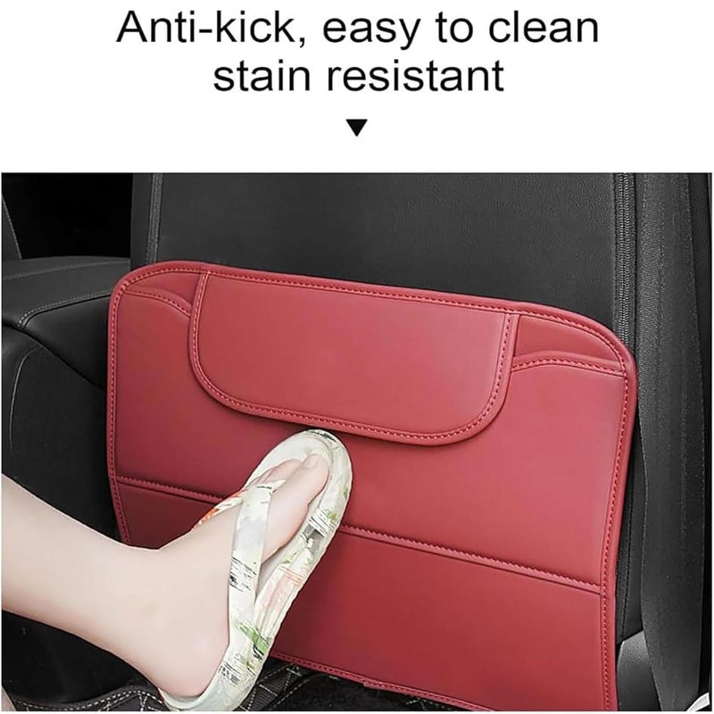 Beige Car Seat Kick Mat Set For Ford Kuga MK2 2012 2019 Leather Seat Back Protector Anti Scratch - Image 3