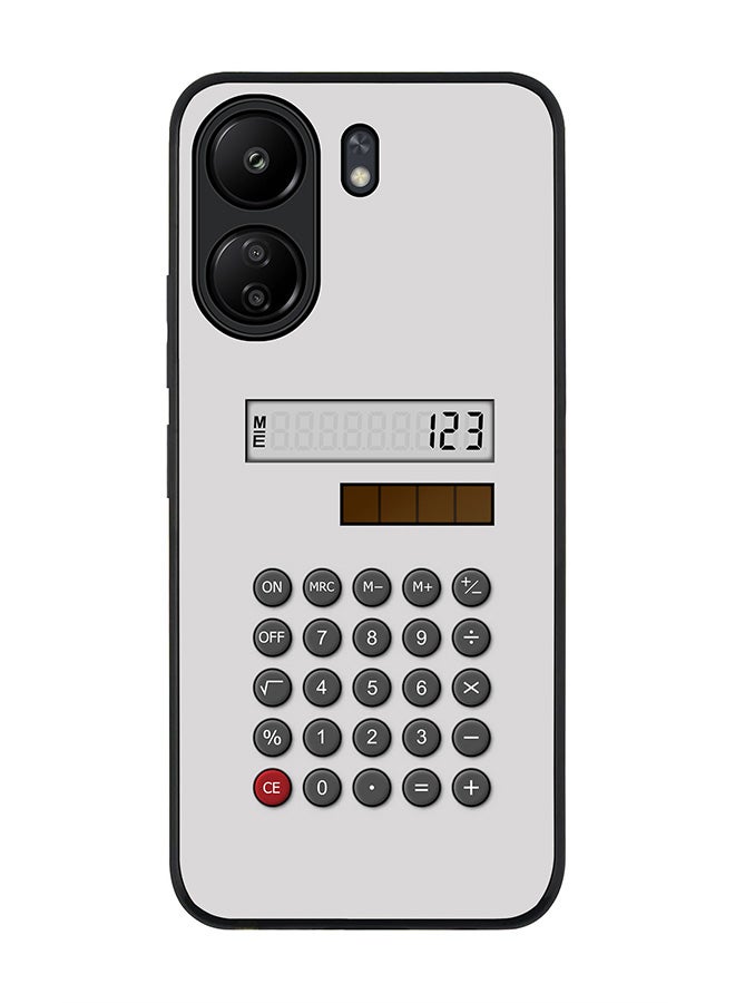 Stylizedd Rugged Black edge case for Xiaomi Poco C65, Slim fit Soft Case Flexible Rubber Edges Anti Drop TPU Gel Thin Cover- Calc (White) - Image 1