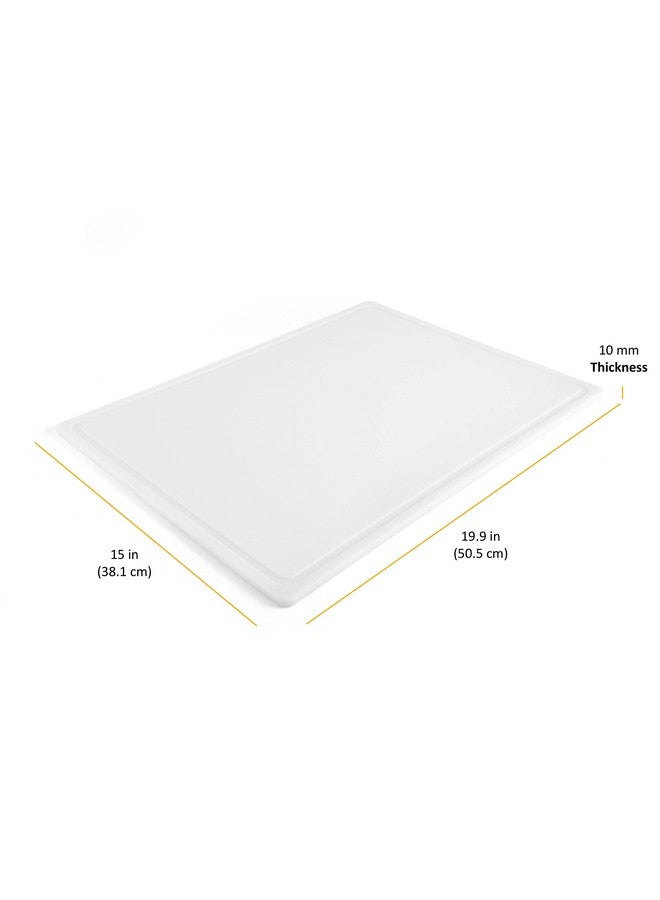 فاربرواير لوح تقطيع بلاستيكي كبير جدًا من فاربروير مع أخدود محيطي للعصير، آمن للغسل في غسالة الأطباق، 15 × 20 بوصة، أبيض - Image 3