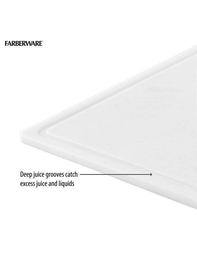 فاربرواير لوح تقطيع بلاستيكي كبير جدًا من فاربروير مع أخدود محيطي للعصير، آمن للغسل في غسالة الأطباق، 15 × 20 بوصة، أبيض - Image 5