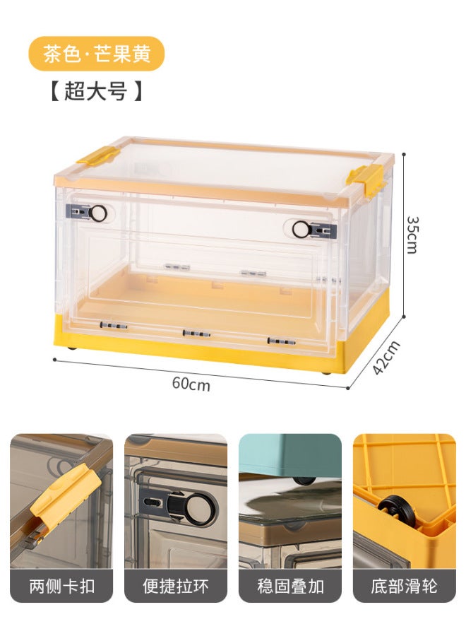 Sacred Transparent Plastic Clothes Folding Storage Box Household Wardrobe Clothes Toy Book Storage Box Quilt Finishing Box - Image 1