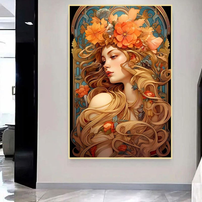 ماركتنا لوحة قماشية بتصميم فتاة مع برواز مجوف مقاس (50×70) قطعة واحدة - Image 2