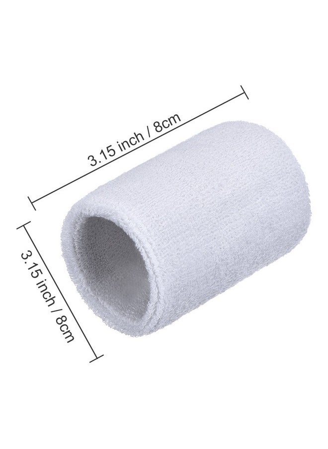 WILLBOND 6 Pcs Wrist Sweatbands Sports Tennis Wristbands Wrist Bands For Sweat Wrist Bands Competitions Absorbent Sweatbands For Basketball Tennis Football Running Working(White)  - Image 4