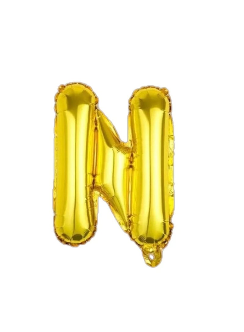بالون حرف  "N" ذهبي فاخر بتصميم لامع، مناسب لتزيين حفلات عيد الميلاد والمناسبات الخاصة بأجواء أنيقة وجذابة. - Image 2