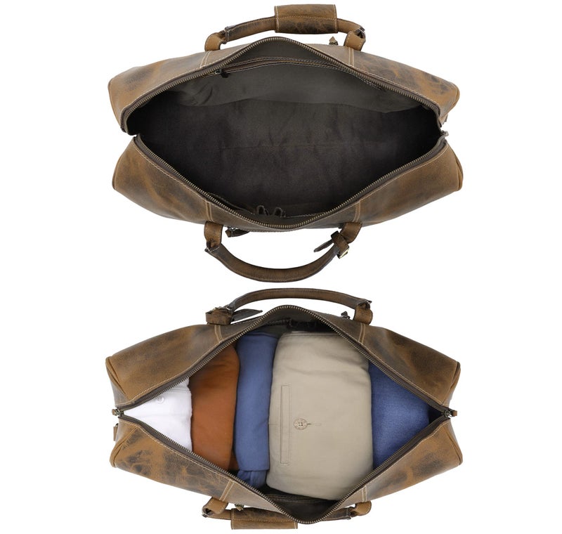 Rustic Town Leather Travel Duffel Bag - Airplane Underseat Carry On Bags By Rustic Town (Medium, Brown) - Image 4