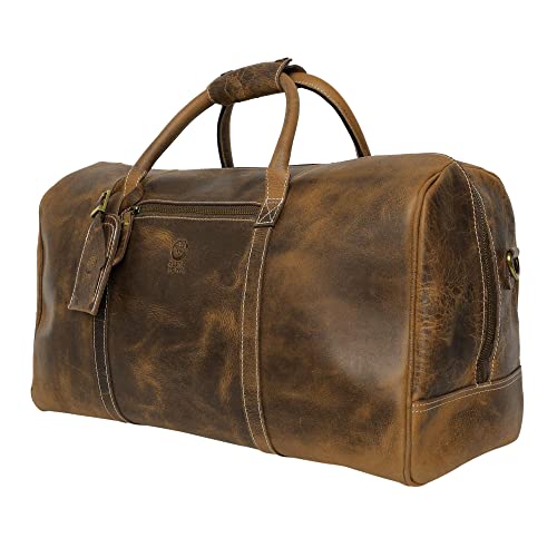 Rustic Town Leather Travel Duffel Bag - Airplane Underseat Carry On Bags By Rustic Town (Medium, Brown) - Image 1