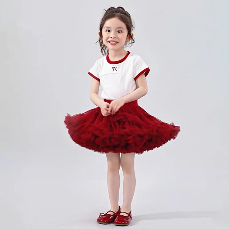 New Summer Girl'S Bow Embroidered Short-Sleeved T-Shirt Women'S Shoulder Design Sense Fishbone Slim Short Top - Image 5