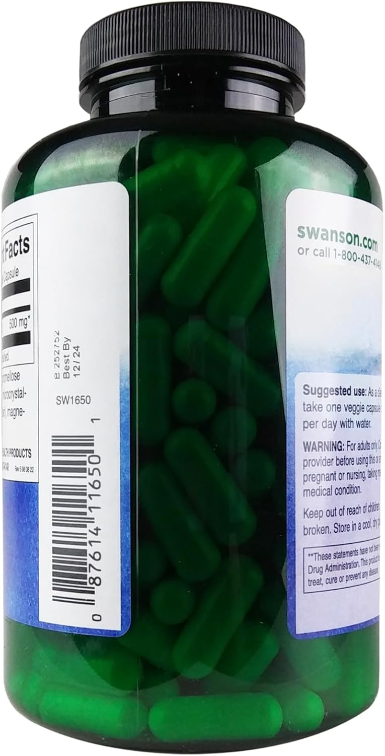 Swanson Acetyl LCARNITINE 500MG 240 Veg Cap - Image 4