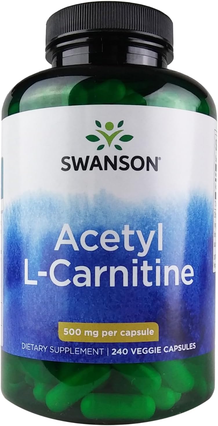 Swanson Acetyl LCARNITINE 500MG 240 Veg Cap - Image 1