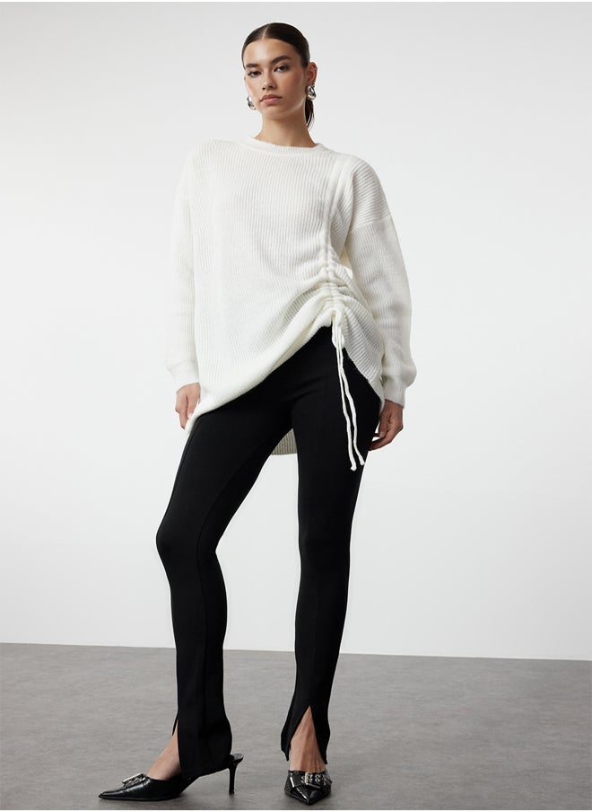 trendyol Ecru Selanik Knitted Smock Detailed Knitwear Sweater TCTAW25AK00001  - Image 3