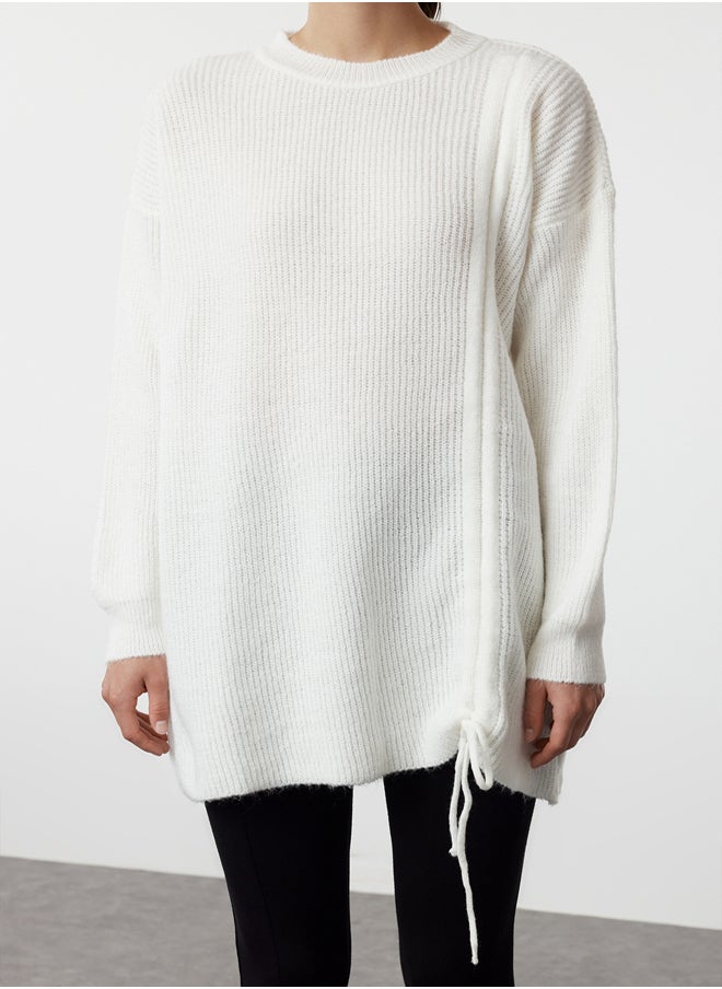 trendyol Ecru Selanik Knitted Smock Detailed Knitwear Sweater TCTAW25AK00001  - Image 2