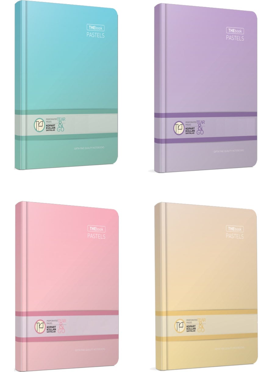 Gıpta The Book Pastels Hard Cover 120 Yp Checkered Notebook 17 x 24 cm Set of 4 