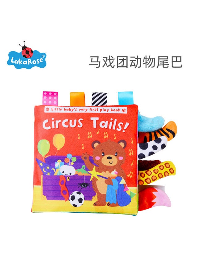 LakaRose Animal Tail Cloth Book Baby Ringing Paper Cloth Book Enlightenment Early Education Cloth Book 0-1 Years Old Infant Toys - Image 1