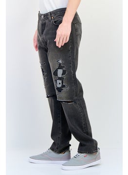 Levi's Men Regular Fit Distressed No Stretch Denim, Charcoal  - Image 2
