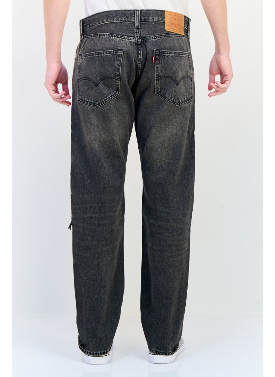 Levi's Men Regular Fit Distressed No Stretch Denim, Charcoal  - Image 3