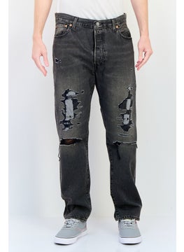Levi's Men Regular Fit Distressed No Stretch Denim, Charcoal  - Image 1