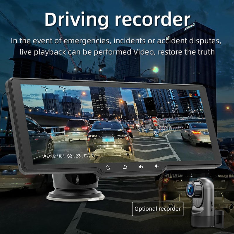 Portable Wireless CarPlay Multi-language Car Video Recorder Car Camera Auto Camcorder 10.26in Car Rearview Camera Mobilephone APP Control Car MultiMedia Player - Image 2