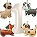 Tagberoy Animal Dog Balloons Puppy Balloon 40 Inch Cream White Number 1 Balloons for Dog 1st Birthday Decorations Dogs Birthday Party Supplies - Image 2