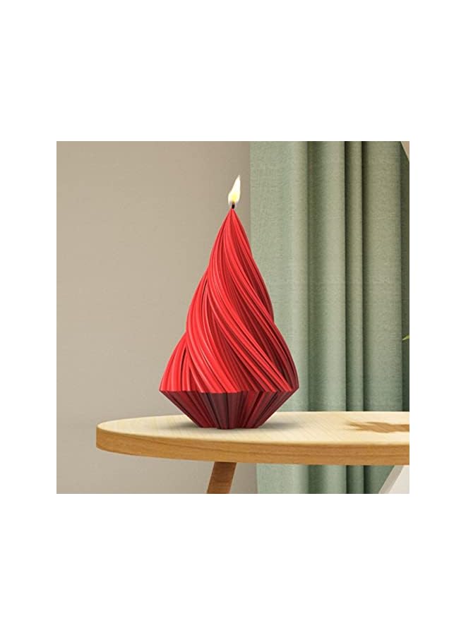 The Bros 3D Spiral Cone Shape Column Candle Molds Silicone, Pillar Candle Molds for Candle Making Aroma Soy Wax Soap Plaster Epoxy Resin, Tree Shape Silicone Molds for Christmas Gifts Home Decor (3.8") - Image 3