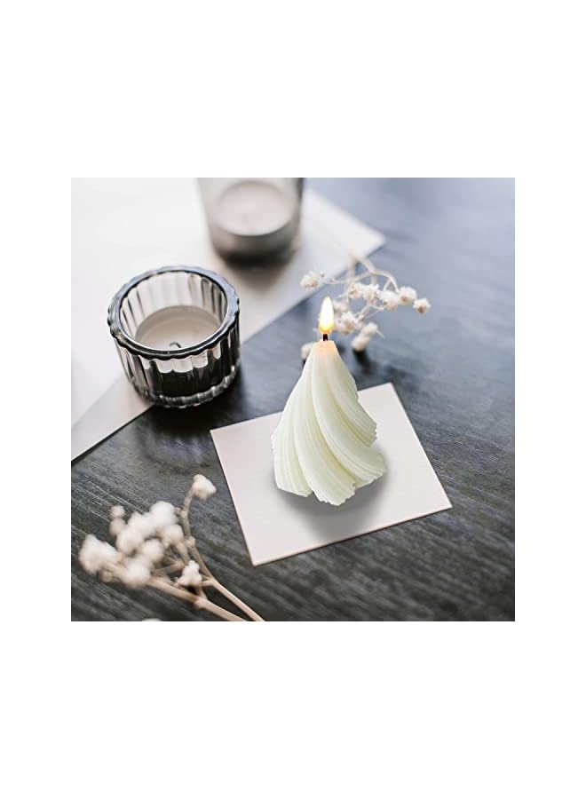 The Bros 3D Spiral Cone Shape Column Candle Molds Silicone, Pillar Candle Molds for Candle Making Aroma Soy Wax Soap Plaster Epoxy Resin, Tree Shape Silicone Molds for Christmas Gifts Home Decor (3.8") - Image 2