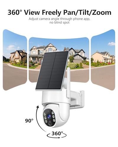Gianteye 5G Solar Security Cameras Wireless Outdoor, 2K Cameras for Home Security Outdoor, Security Cameras Wireless Outdoor with Color Night Vision, 2-Way Talk, PTZ Human Detection, 2 Packs - Image 4