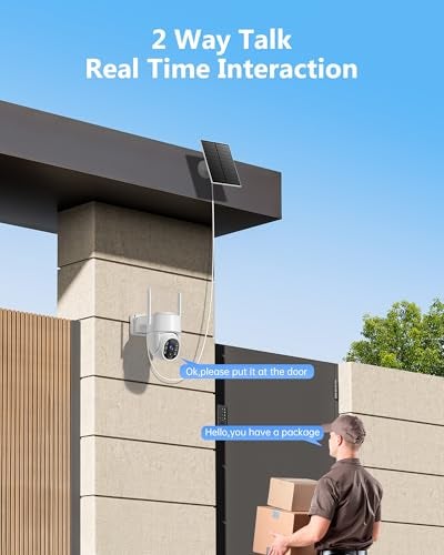 Gianteye 5G Solar Security Cameras Wireless Outdoor, 2K Cameras for Home Security Outdoor, Security Cameras Wireless Outdoor with Color Night Vision, 2-Way Talk, PTZ Human Detection, 2 Packs - Image 5