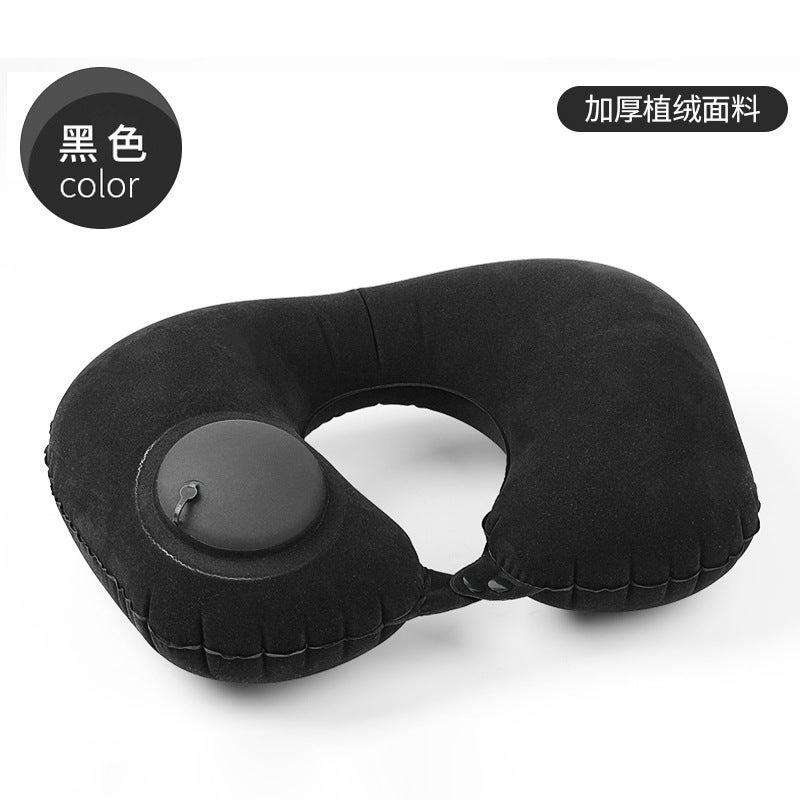 Inflatable U-Shaped Pillow Press Inflatable Neck Pillow Travel Essential Portable Neck Pillow Tpu Set Inflatable U-Shaped Pillow Travel Three Treasures - Image 1